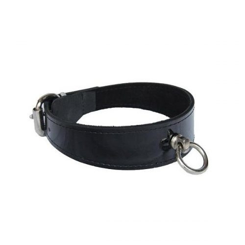 Leder Halsband „Passion“ in Lackoptik L/XL (Breit: 3,5cm Lang: 49,5cm) schwarz