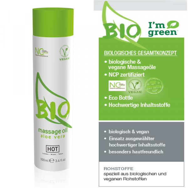 HOT Bio Massageöl Aloe Vera (100ml),Vegan